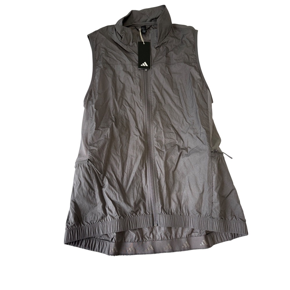 Adidas Terrex Xperior Running HIIT training Vest Gray Full Zip IS3701 Medium NWT